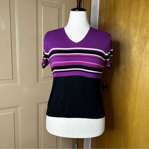 Vintage Amanda Smith Striped Short Sleeve